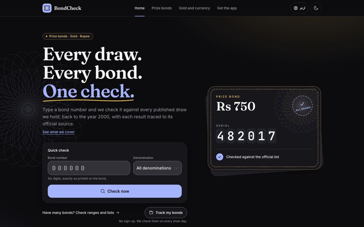 BondCheck screenshot